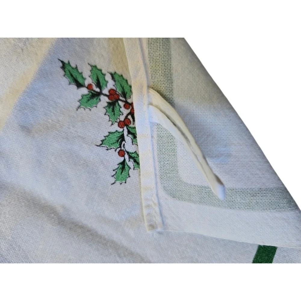 Spode Christmas Tree Kitchen Dish Dish Towel 100% Cotton Hanging loop Green Trim